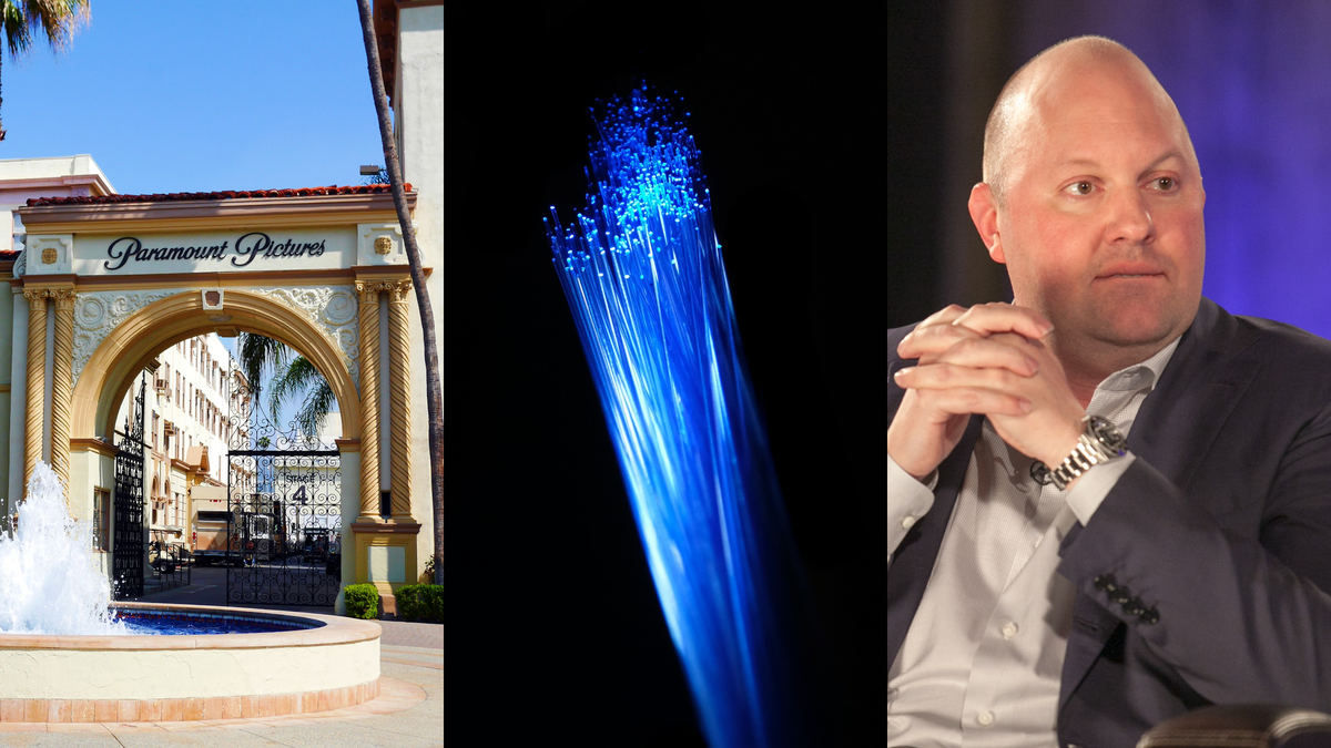 Paramount Pictures studio gate, a fibre optic cable, Marc Andreessen